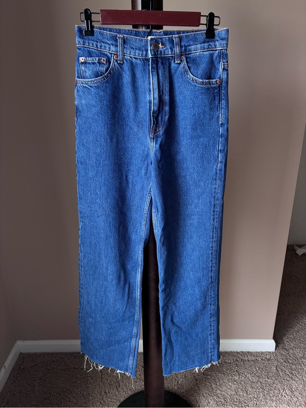 Zara Women’s Medium Blue Straight-Leg Jeans